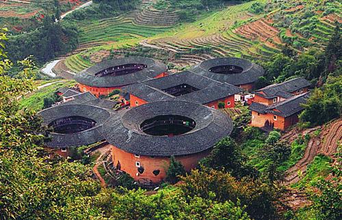 The Aerial View，Tianluokeng Tulou Cluster
