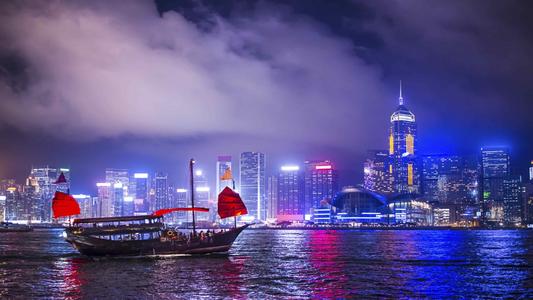 Night Scene of Victoria Harbour，A Symphony of Lights